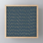 Raindrops, Mudcloth, Teal and Gold, Boho Wall Art Mini Art Print Gallery Image 1