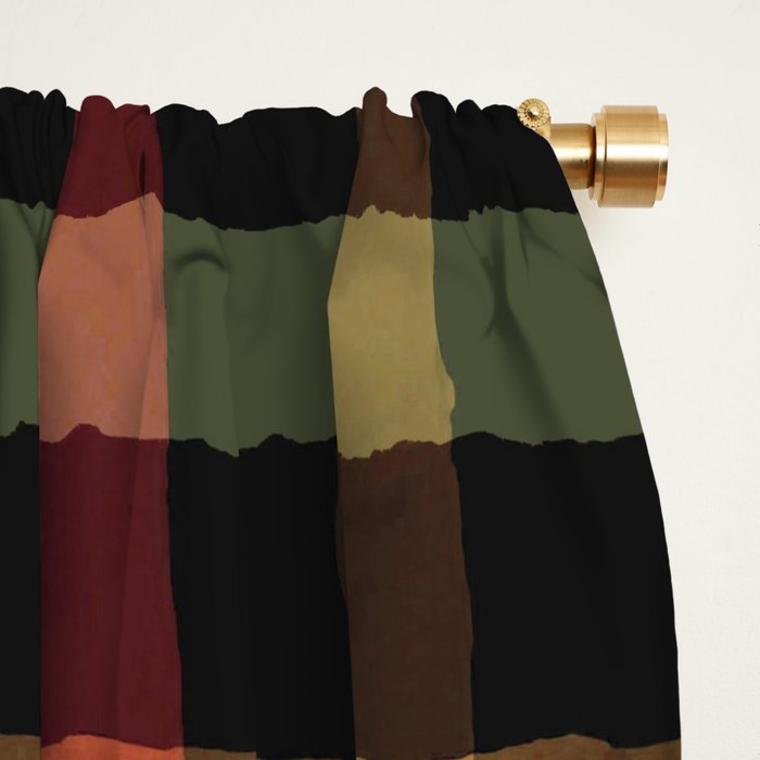 Boho Checkered Deep Palette Window Curtain Gallery Image 2