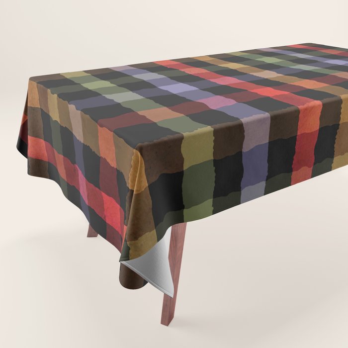Boho Checkered Deep Palette Tablecloth Gallery Image 1