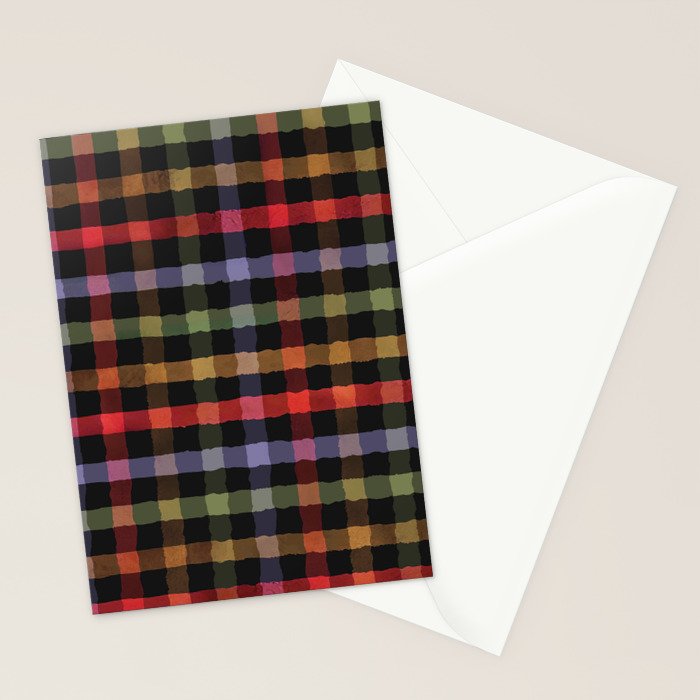 Boho Checkered Deep Palette Stationery Card Gallery Image 2