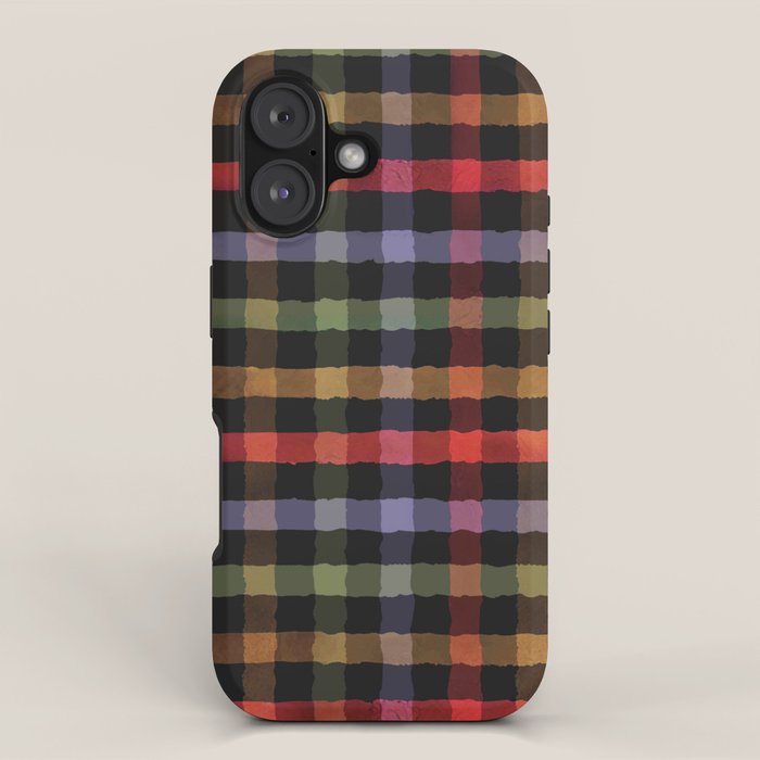 Boho Checkered Deep Palette iPhone Case Gallery Image 1