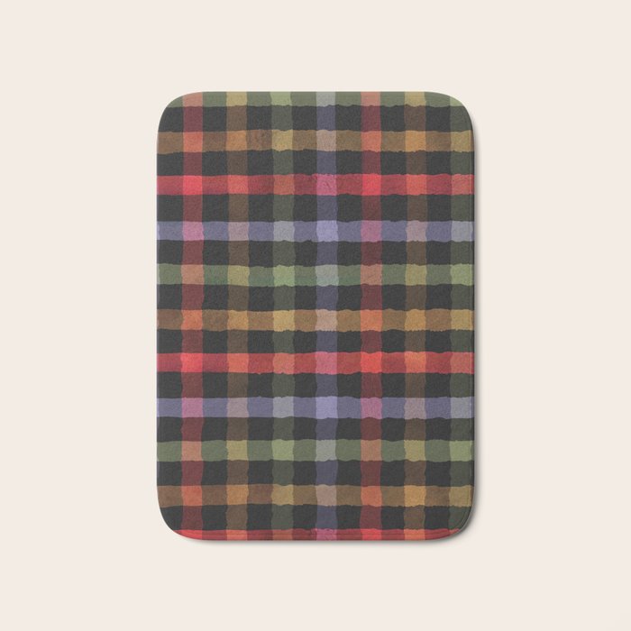 Boho Checkered Deep Palette Bath Mat Gallery Image 1
