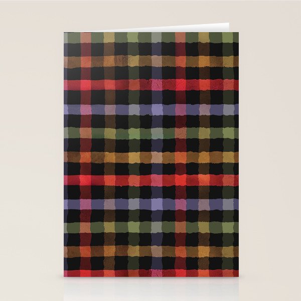 Boho Checkered Deep Palette Stationery Card Gallery Image 2