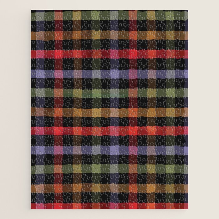 Boho Checkered Deep Palette Jigsaw Puzzle Gallery Image 1