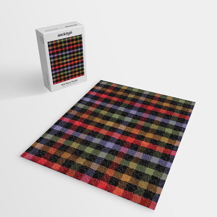 Boho Checkered Deep Palette Jigsaw Puzzle Gallery Image 2