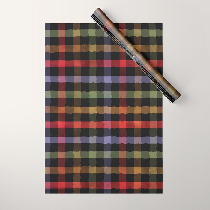 Boho Checkered Deep Palette Wrapping Paper Gallery Image 1