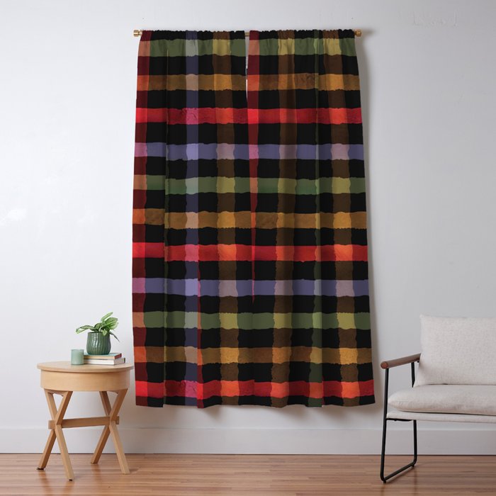 Boho Checkered Deep Palette Window Curtain Gallery Image 5