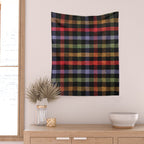 Boho Checkered Deep Palette Wall Tapestry Gallery Image 2
