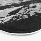 Black and grey watercolor world map with cities Bath Mat Gallery Image 3
