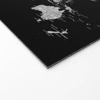 Black and grey watercolor world map with cities Welcome Mat Gallery Image 2
