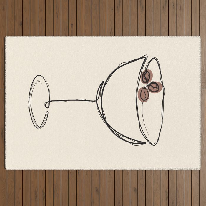 Espresso Martini Cocktail Drink Line Art Outdoor Rug Gallery Image 3