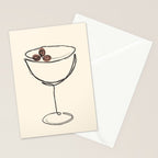 Espresso Martini Cocktail Drink Line Art Stationery Card Gallery Image 2