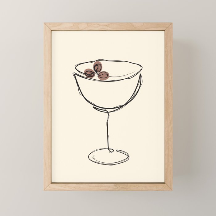 Espresso Martini Cocktail Drink Line Art Mini Art Print Gallery Image 1