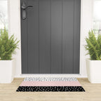 Pink white black watercolor polka dots Welcome Mat Gallery Image 3