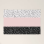 Pink white black watercolor polka dots Welcome Mat Gallery Image 1