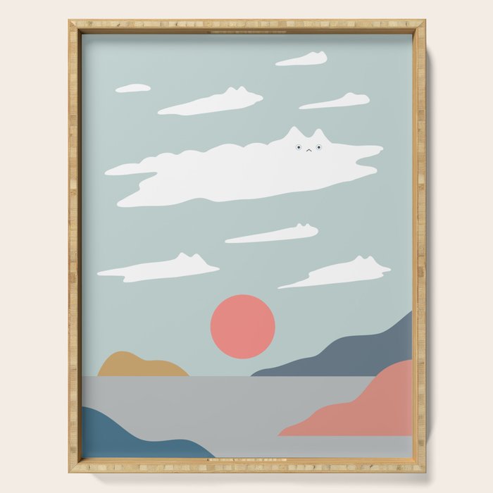 Cat Landscape 23 Serving Tray Gallery Image 1