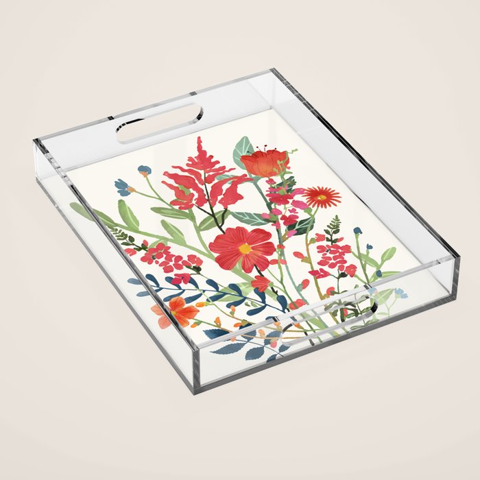 Beautiful Flowers Acrylic Tray Gallery Image 1