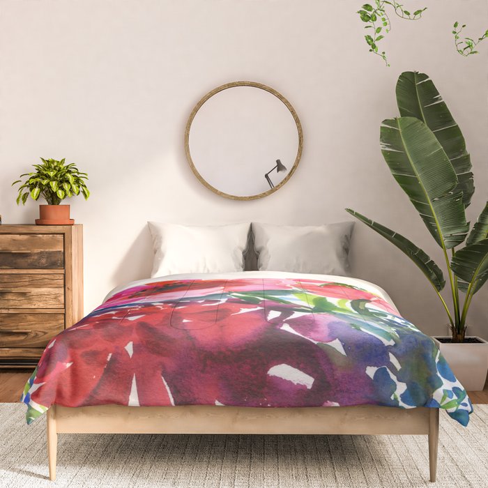 my floral garden in watercolor Comforter Gallery Image 3