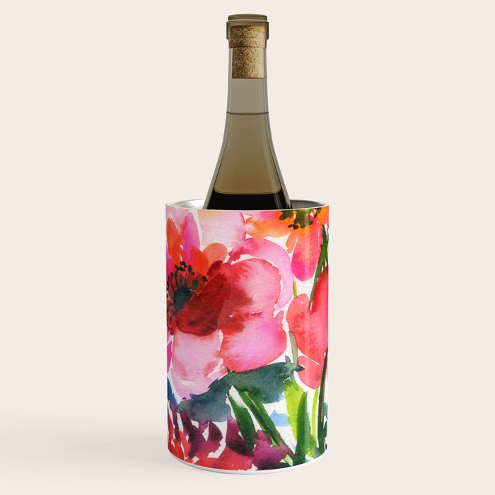 my floral garden in watercolor Wine Chiller Gallery Image 1