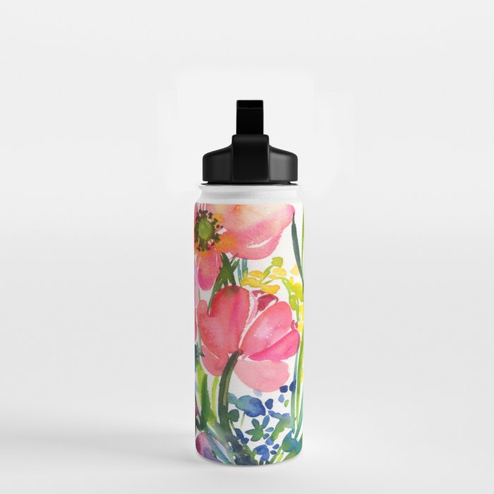 my floral garden in watercolor Water Bottle Gallery Image 2