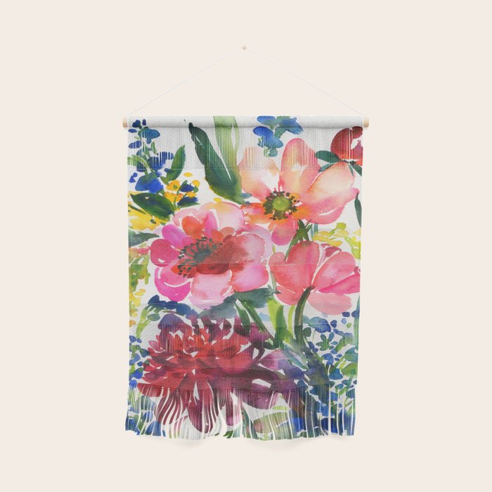 my floral garden in watercolor Wall Hanging Gallery Image 1