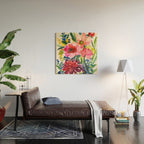 my floral garden in watercolor Wood Wall Art Gallery Image 2