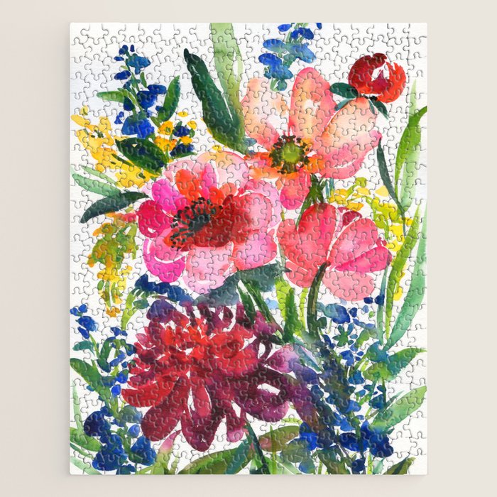 my floral garden in watercolor Jigsaw Puzzle Gallery Image 1