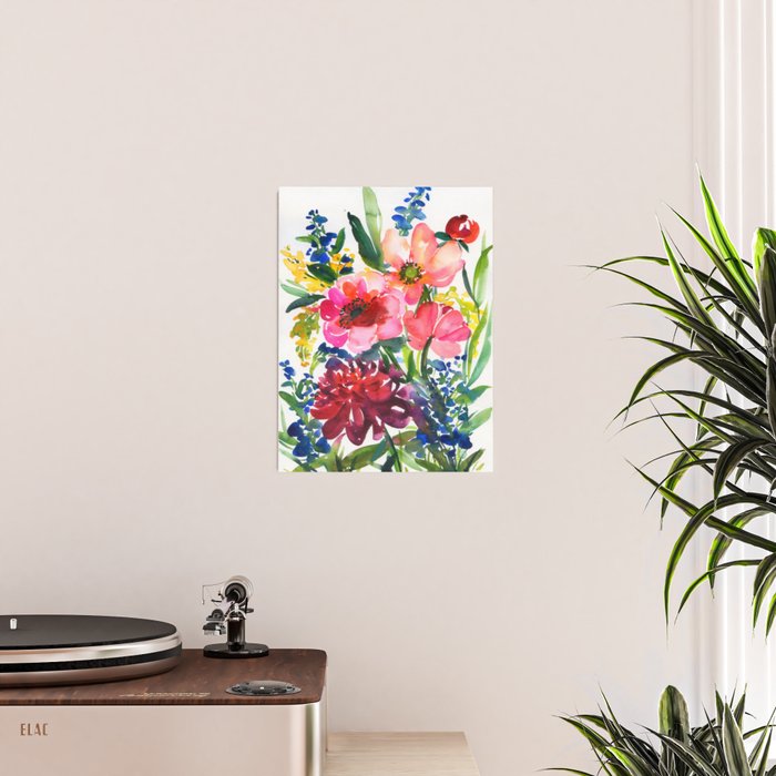 my floral garden in watercolor Poster Gallery Image 2