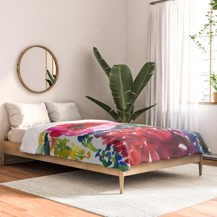 my floral garden in watercolor Comforter Gallery Image 2