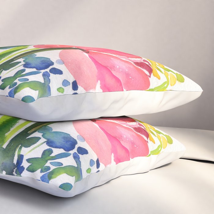 my floral garden in watercolor Pillow Sham Gallery Image 3