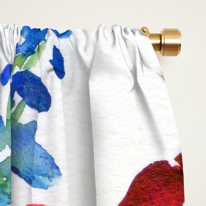 my floral garden in watercolor Window Curtain Gallery Image 2