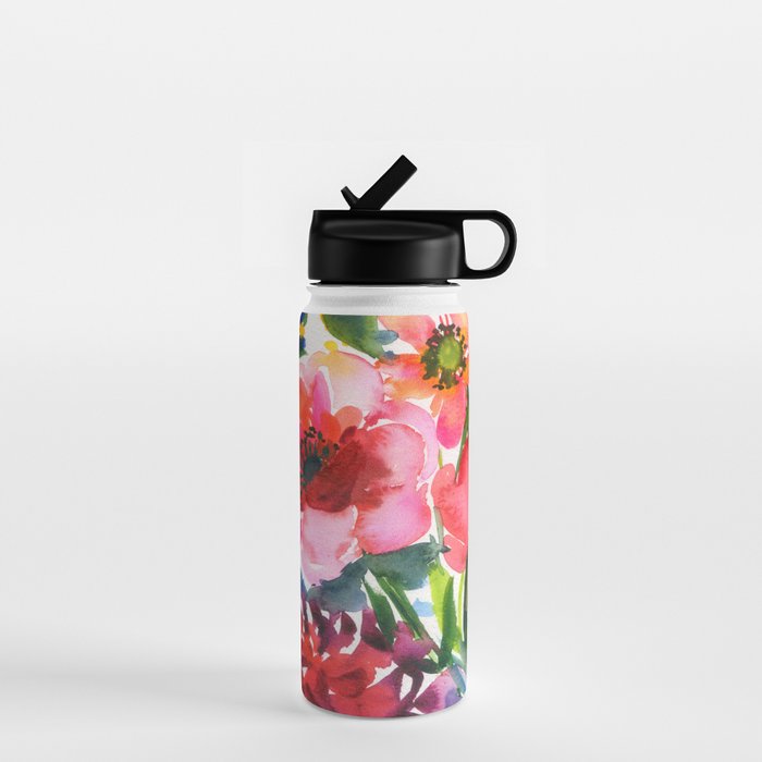 my floral garden in watercolor Water Bottle Gallery Image 1