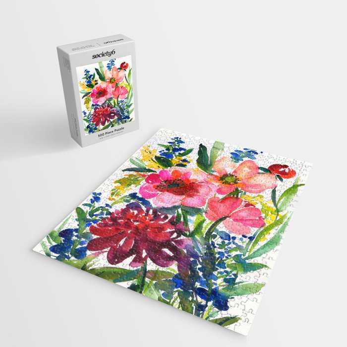 my floral garden in watercolor Jigsaw Puzzle Gallery Image 2