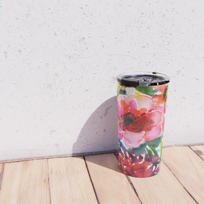 my floral garden in watercolor Travel Mug Gallery Image 4