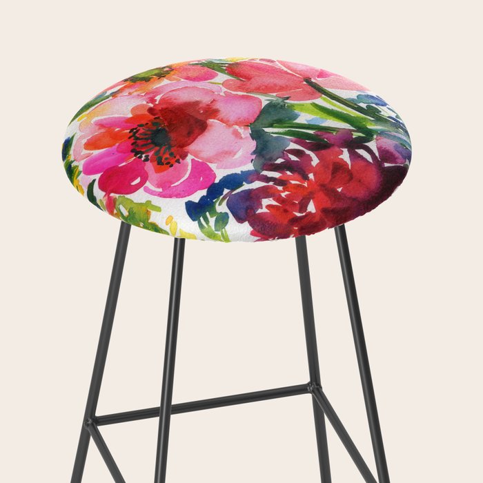 my floral garden in watercolor Stool Gallery Image 2