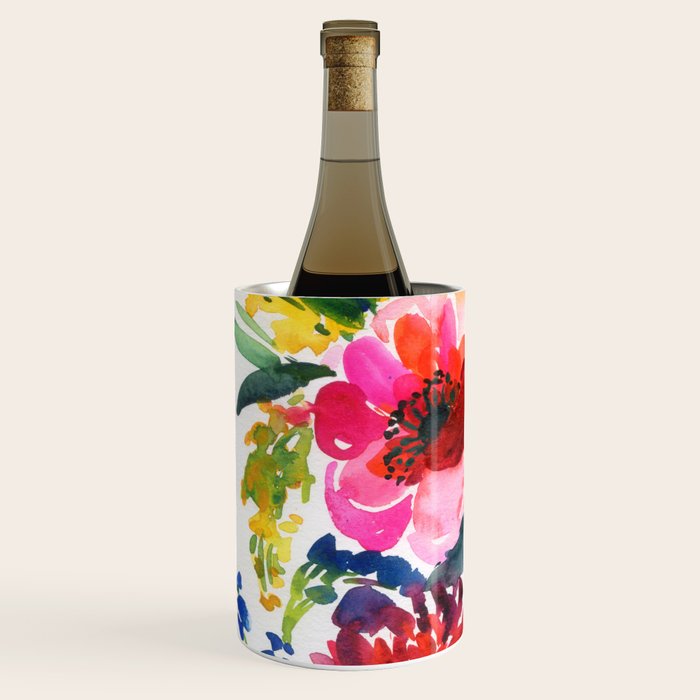 my floral garden in watercolor Wine Chiller Gallery Image 2