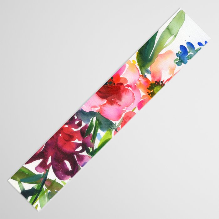 my floral garden in watercolor Table Runner Gallery Image 3
