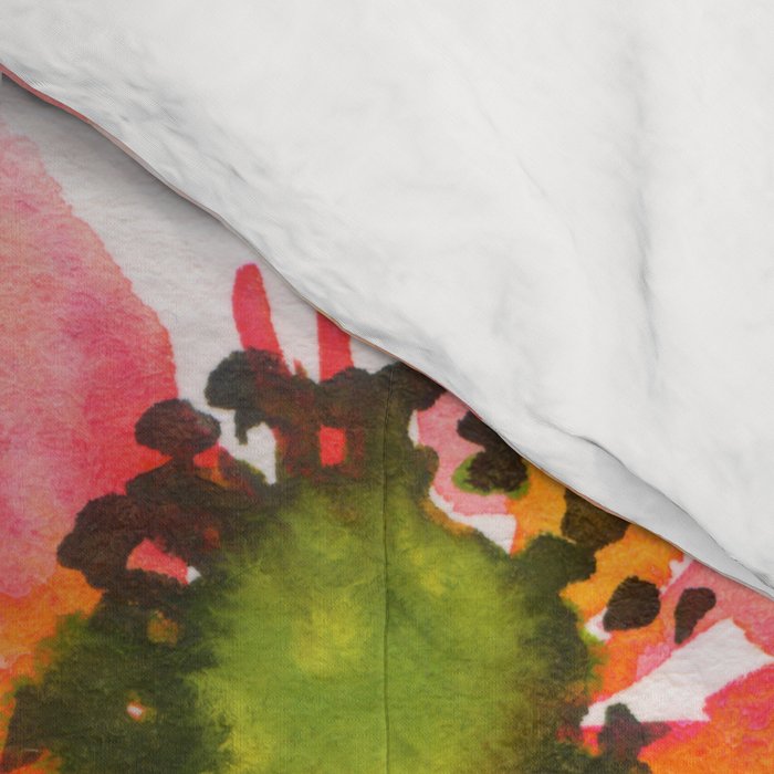 my floral garden in watercolor Comforter Gallery Image 4