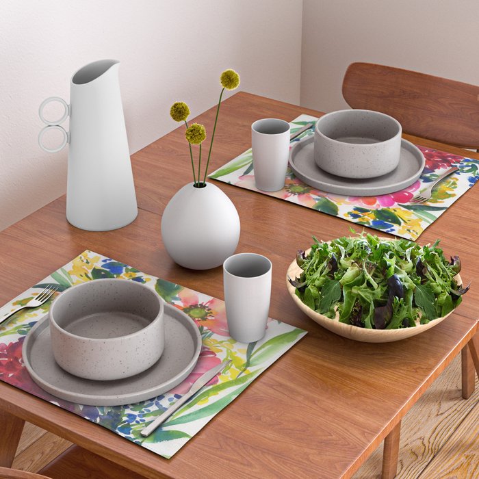 my floral garden in watercolor Placemat Gallery Image 2