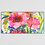 my floral garden in watercolor Desk Mat Gallery Image 3