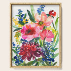 my floral garden in watercolor Serving Tray Gallery Image 1