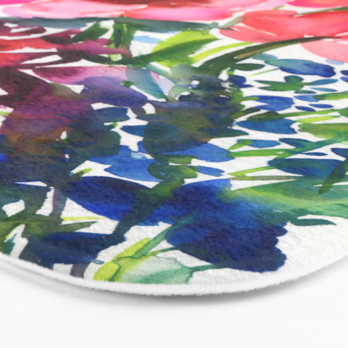 my floral garden in watercolor Bath Mat Gallery Image 3