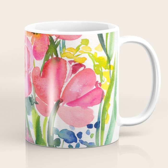 my floral garden in watercolor Coffee Mug Gallery Image 1