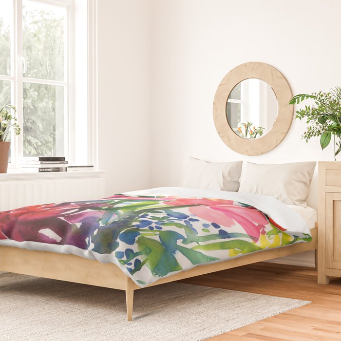 my floral garden in watercolor Duvet Cover Gallery Image 2