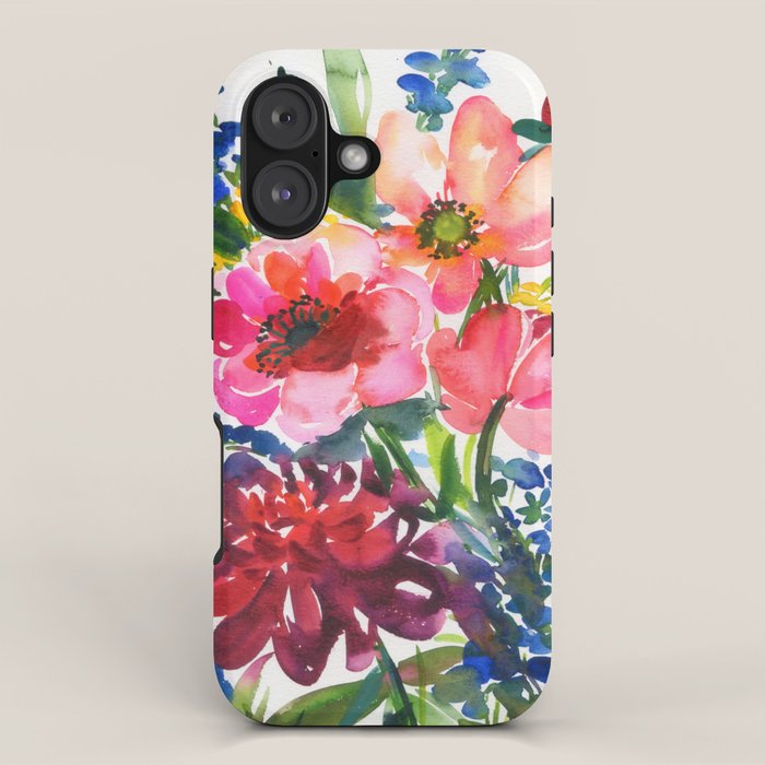 my floral garden in watercolor iPhone Case Gallery Image 1