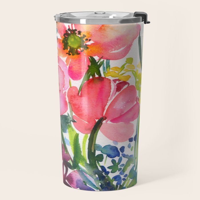 my floral garden in watercolor Travel Mug Gallery Image 2