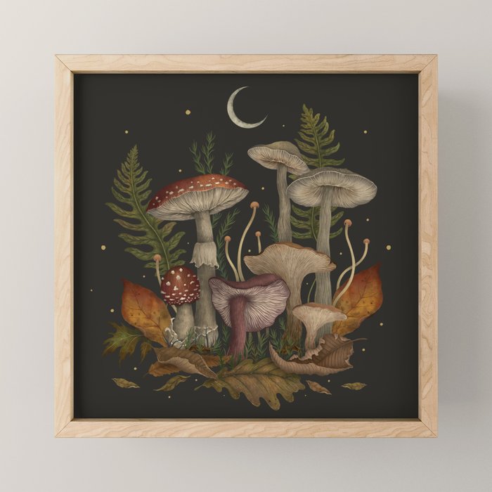 Autumn Mushrooms Mini Art Print Gallery Image 1
