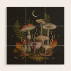 Autumn Mushrooms Wood Wall Art Gallery Image 1