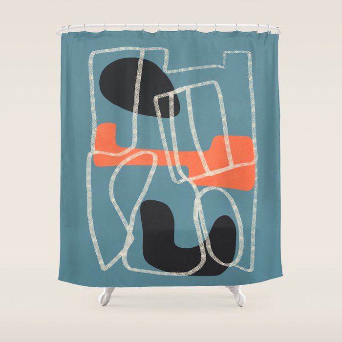 Organic Minimalist Layers 6 Shower Curtain Gallery Image 1