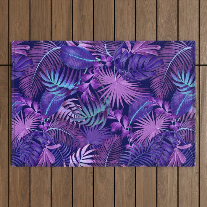 Tropical Leaf Pattern Outdoor Rug Gallery Image 1